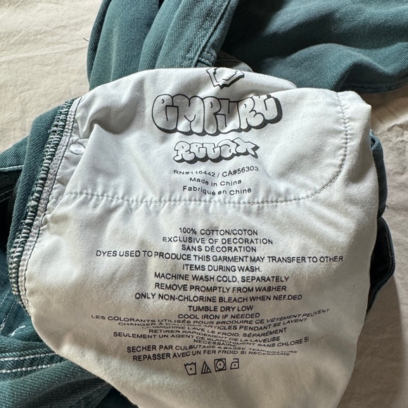 Empyre Green Denim Double Knee Distressed Jeans - Picture 16 of 16